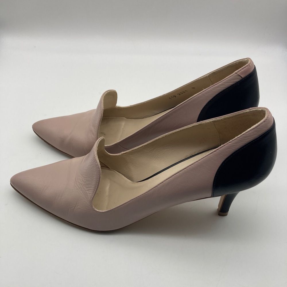 Women’s Pointed Toe Kitten Heel Pumps in Blush and Black